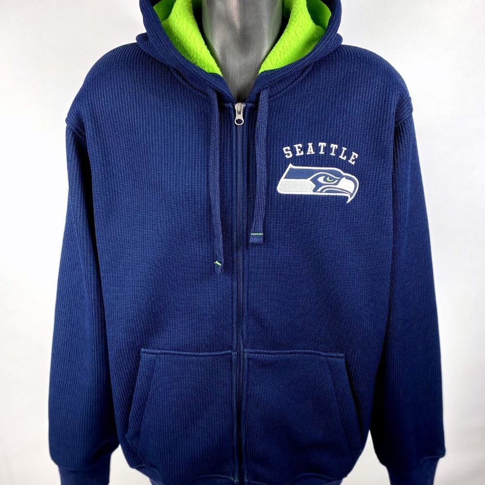 Seattle Seahawks NFL SHERPA LINED Full Zip Hoody  XL 3X